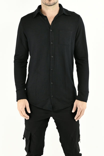 Mens Black Terry Fleece Shirt ZG5639