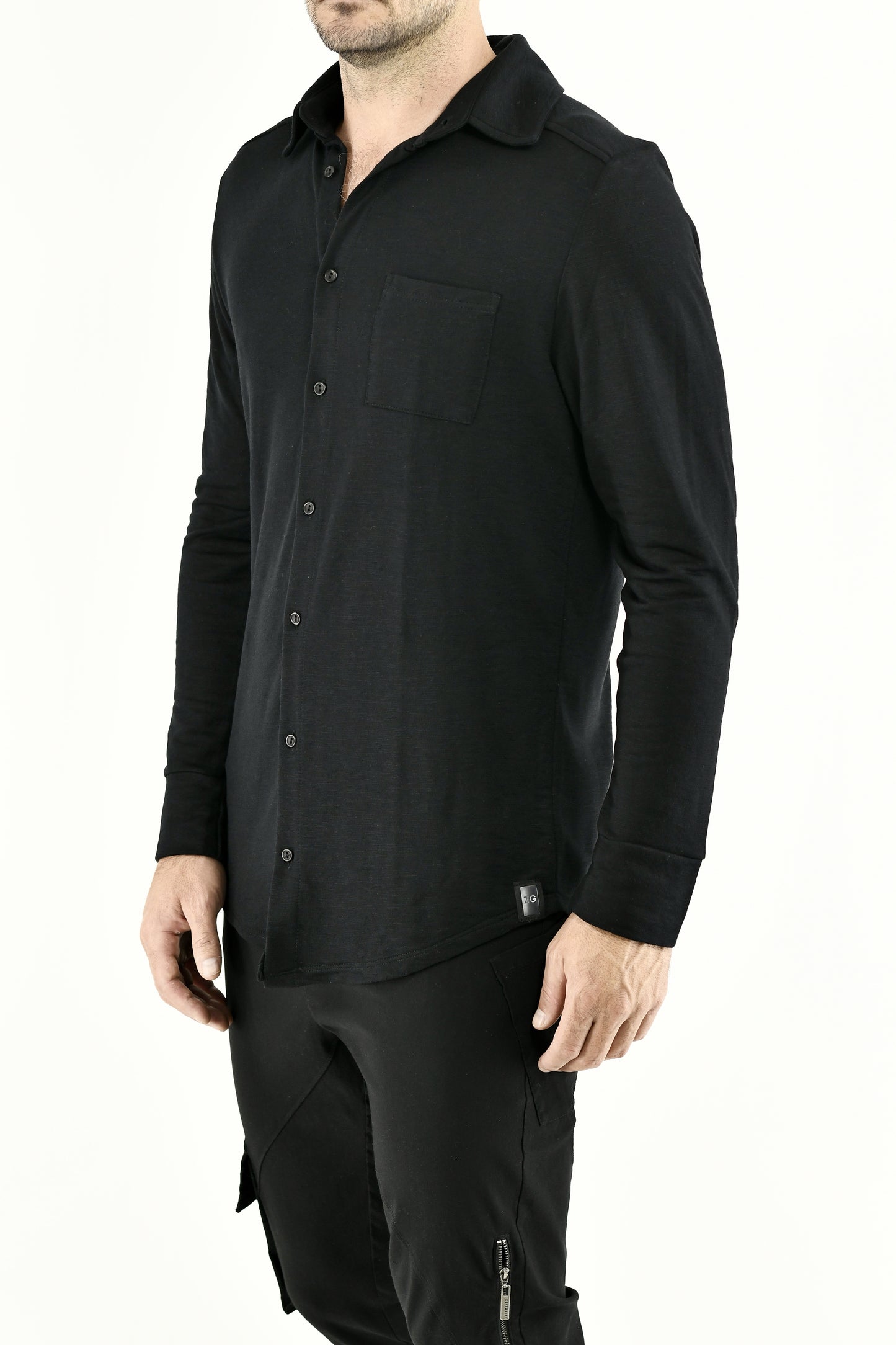 Mens Black Terry Fleece Shirt ZG5639