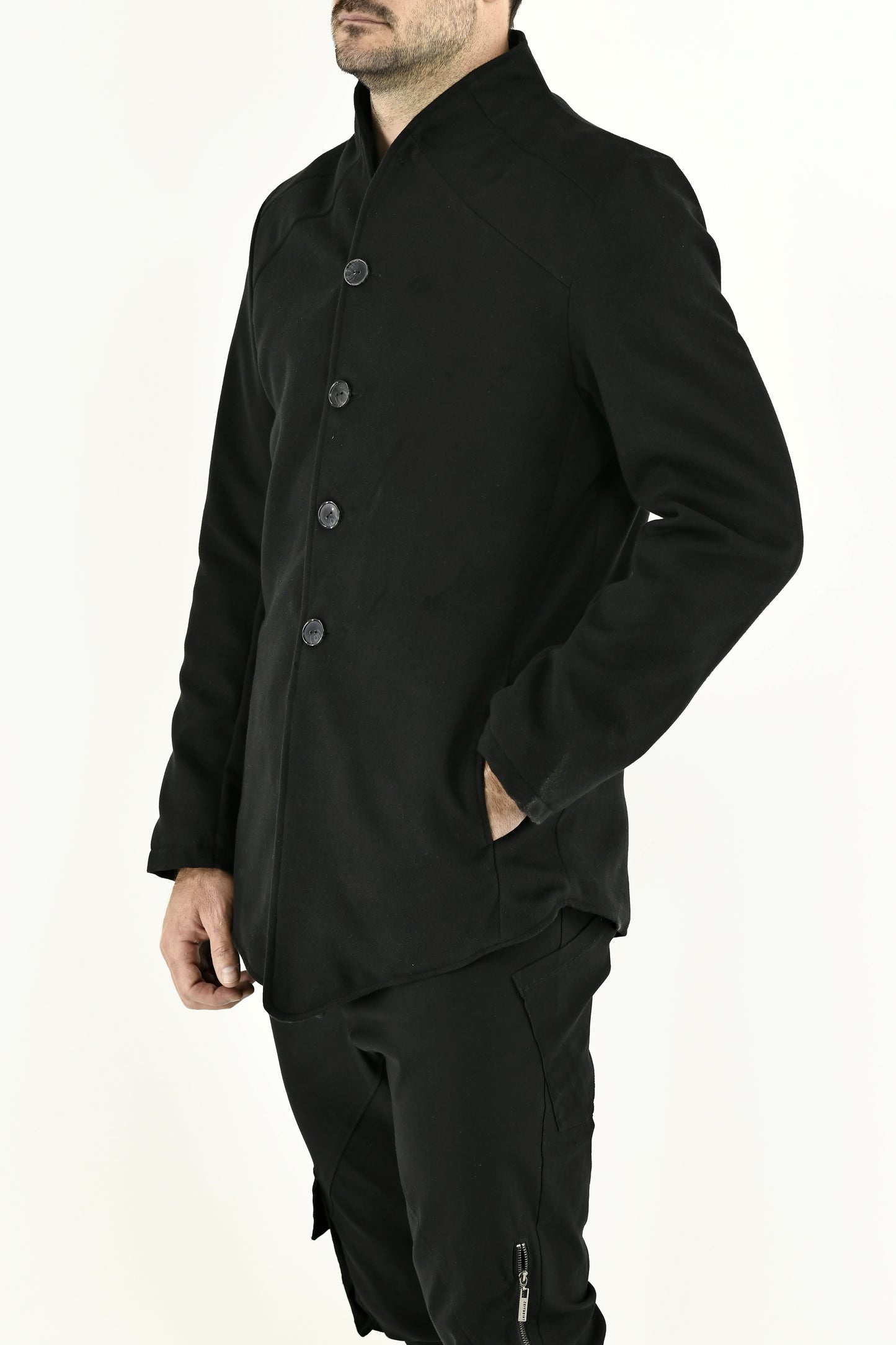 Mens Black Melton Jacket ZG5662