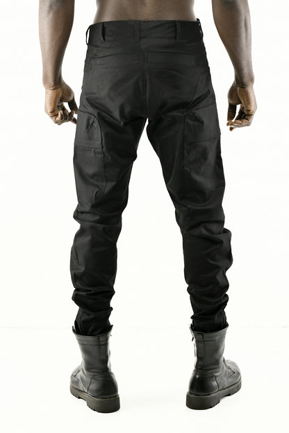 Menswear Black Zip Cuff Cargo Jogger Pants ZG5580