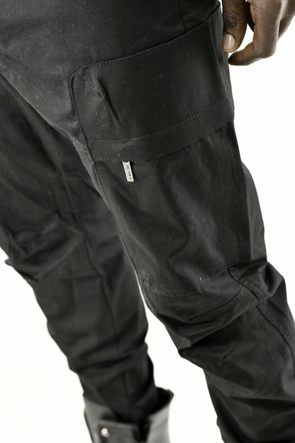 Menswear Black Zip Cuff Cargo Jogger Pants ZG5580