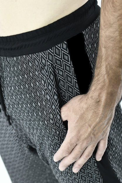 Menswear Geo Inset Drawcord Pants ZG5738