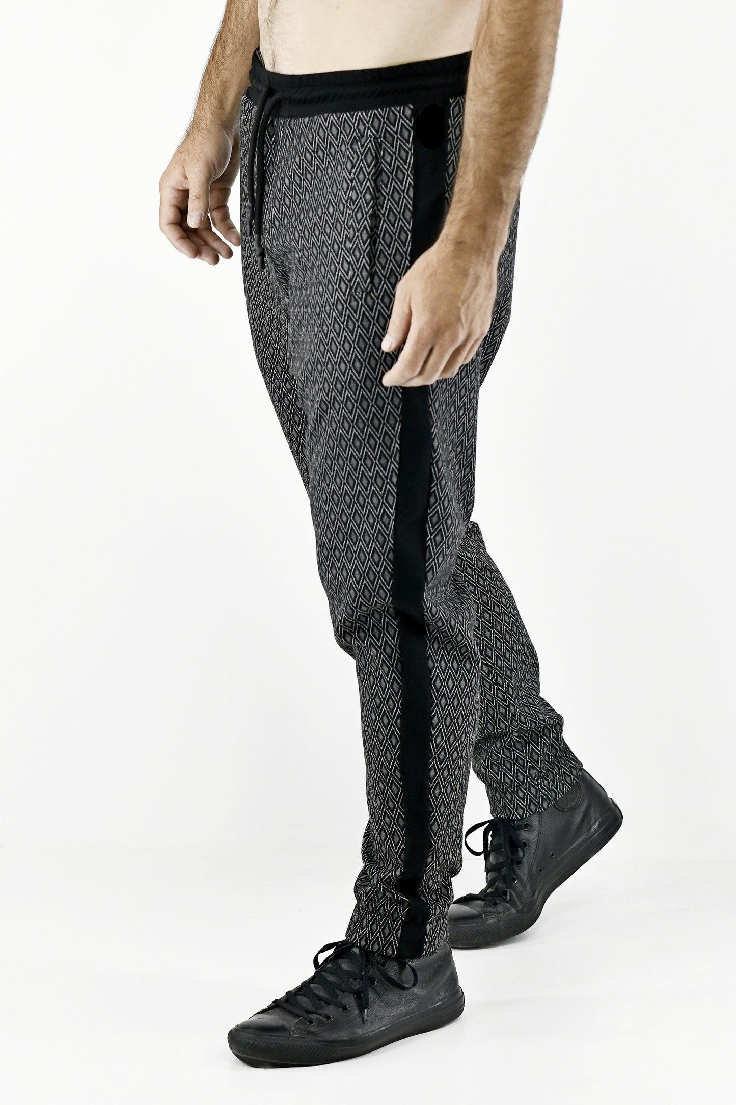 Menswear Geo Inset Drawcord Pants ZG5738