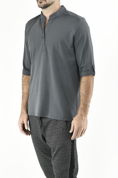 Menswear Grey Placket Shirt ZG5739