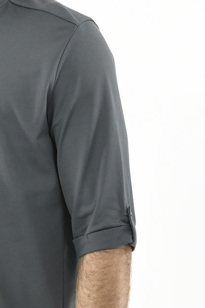 Menswear Grey Placket Shirt ZG5739
