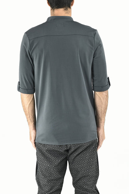 Menswear Grey Placket Shirt ZG5739