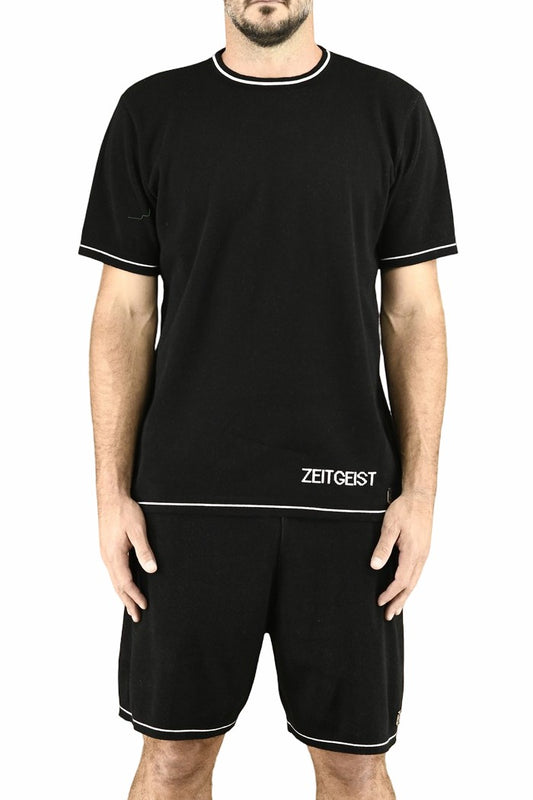 Men's Black Tipped Knitwear Top | ZG5803