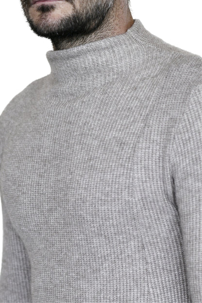 Menswear Nude Melange Rib Funnel with side Zips ZG5729