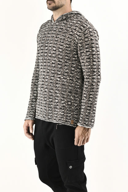 Men's Knitwear Boucle Hoody Top ZG5735