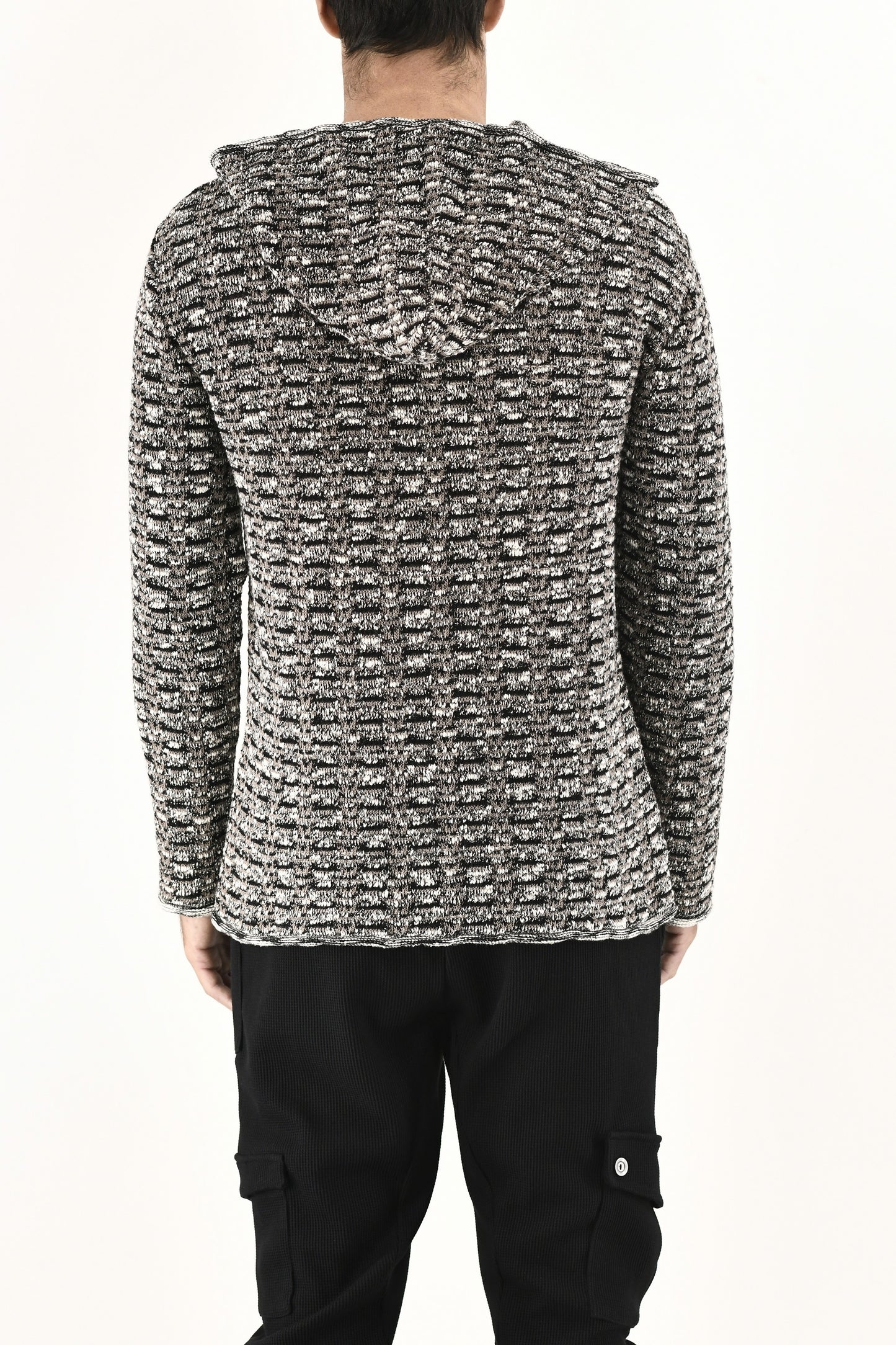 Men's Knitwear Boucle Hoody Top ZG5735