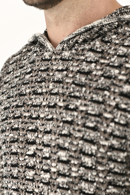 Men's Knitwear Boucle Hoody Top ZG5735