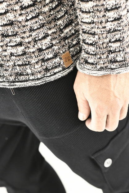 Men's Knitwear Boucle Hoody Top ZG5735
