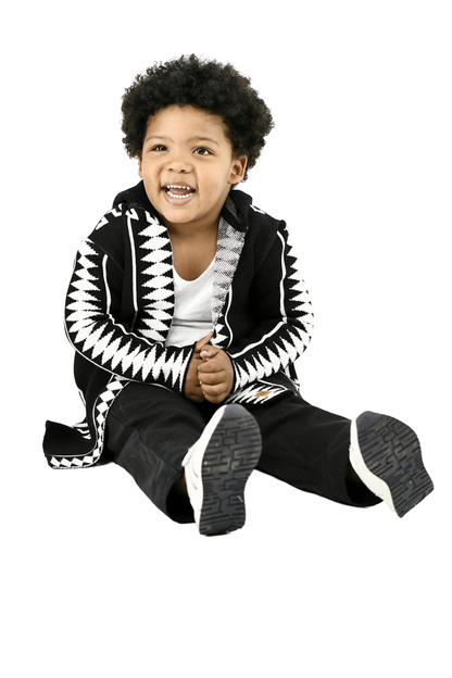 Kids Pure Cotton Diamond Hoody Cardigan ZG5712