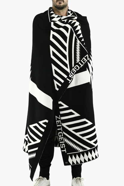 Black and White 100% Organic Cotton Throw / Blanket ZG5756