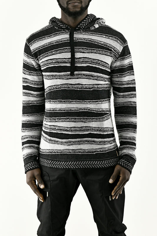 Men's Knitwear Ripple Drawcord Hoodie ZG5745