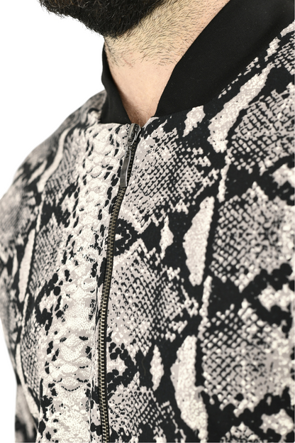 Menswear Snakeskin Zip Hoodie Bomber ZG5691