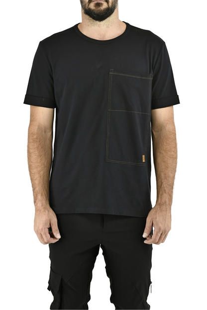 Menswear Black XL Pocket Cotton T ZG5693