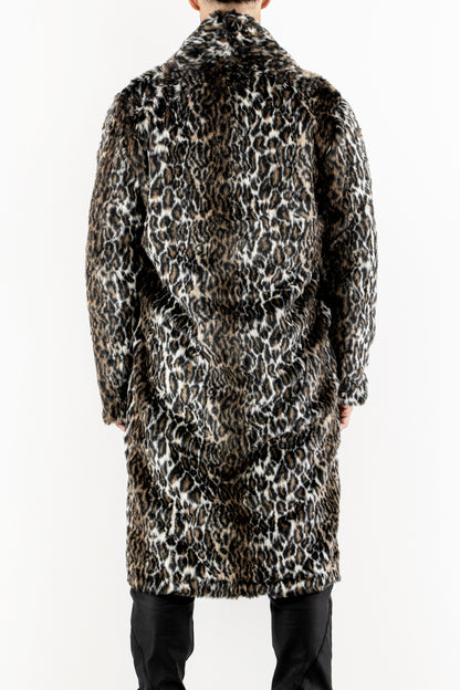 Mens Lined Faux Fur Leopard II Coat ZG5446