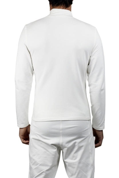 Menswear Off-white Asymetric Zip Fleece Jacket ZG5481