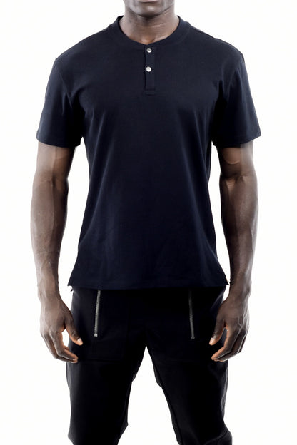 Menswear branded T with placket ZG5490