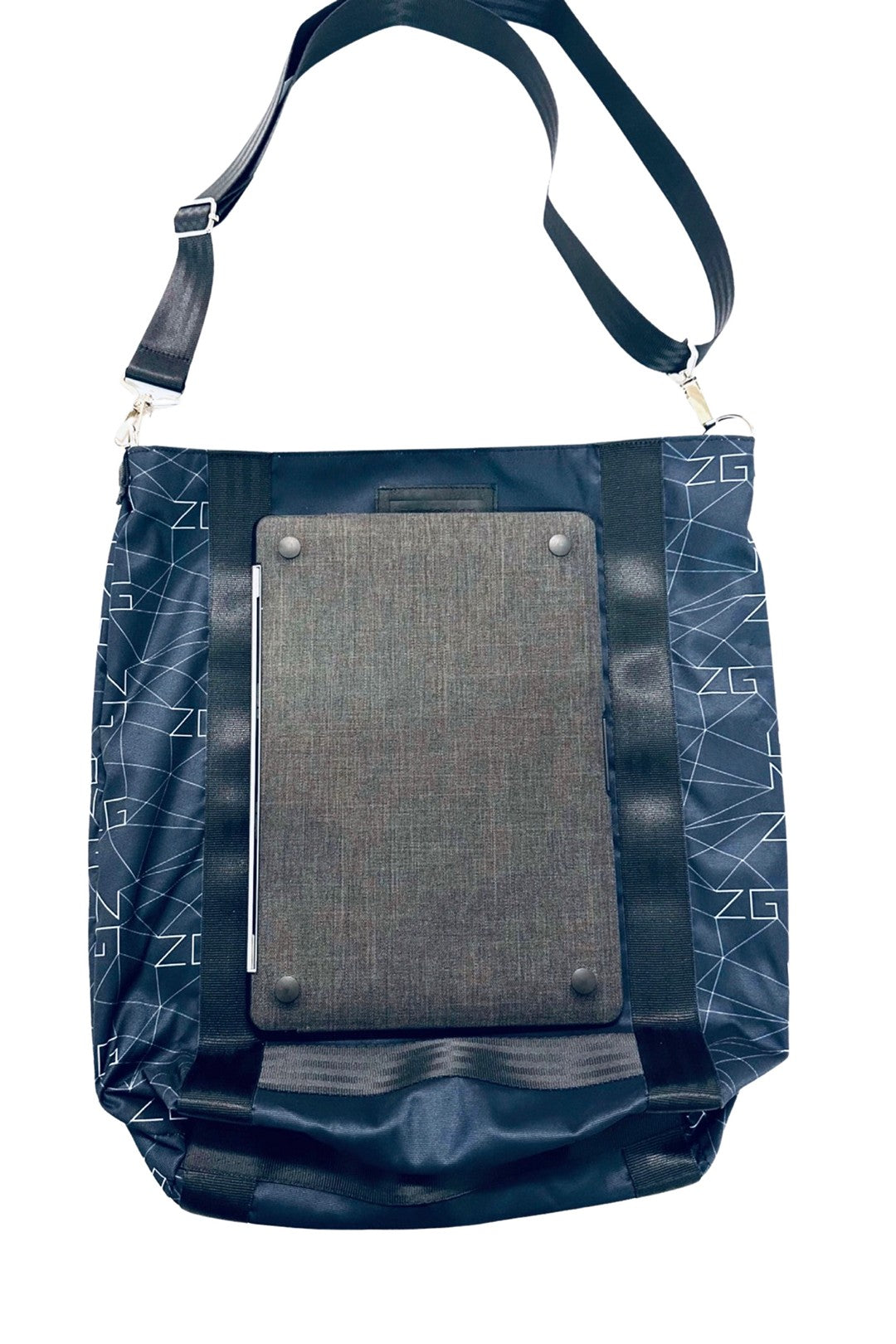 Dark Indigo Skull Print Bag with Black Webbing ZG5496