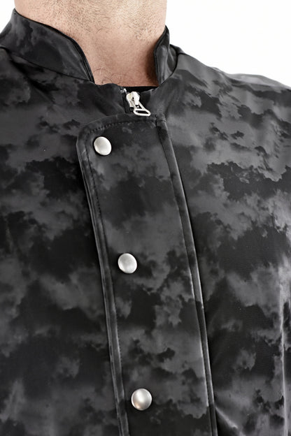 Menswear Greys Camo Fully Lined PU Zip Jacket ZG5521