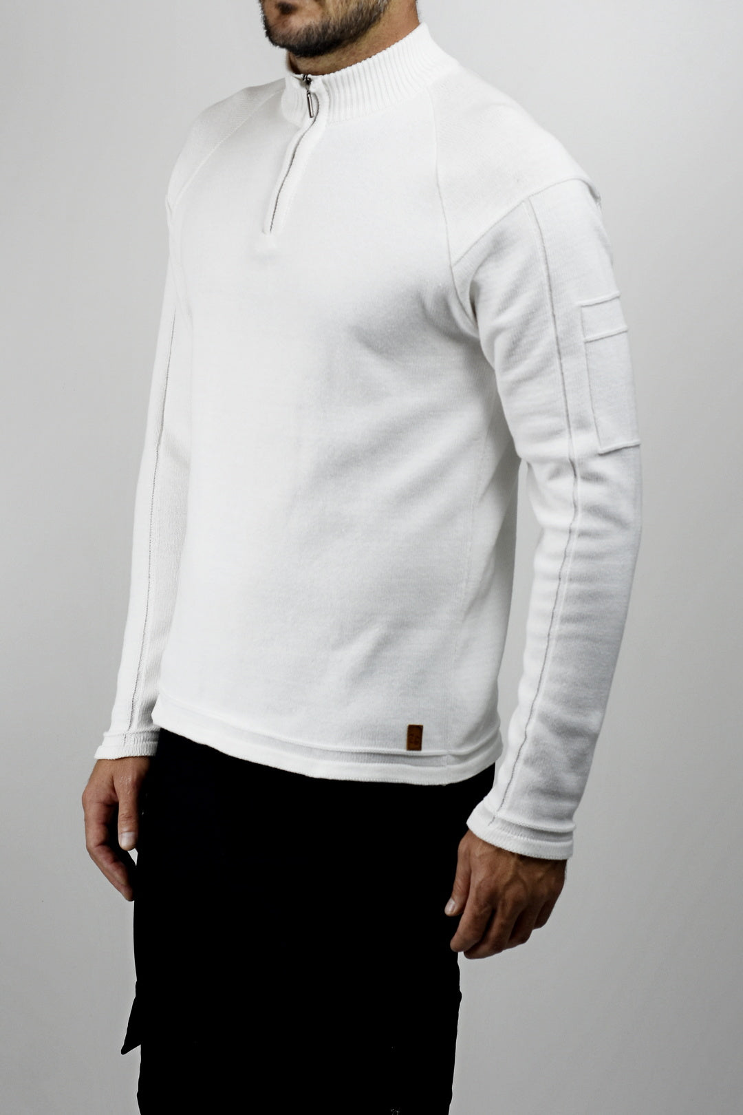 Menswear Off-white Zip Polo Jersey ZG5531