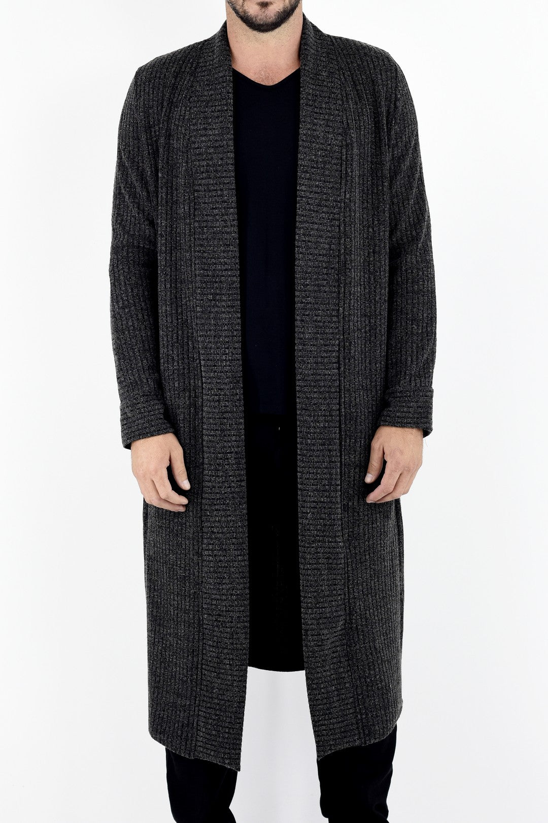 Mens long hot sale cardigan coat