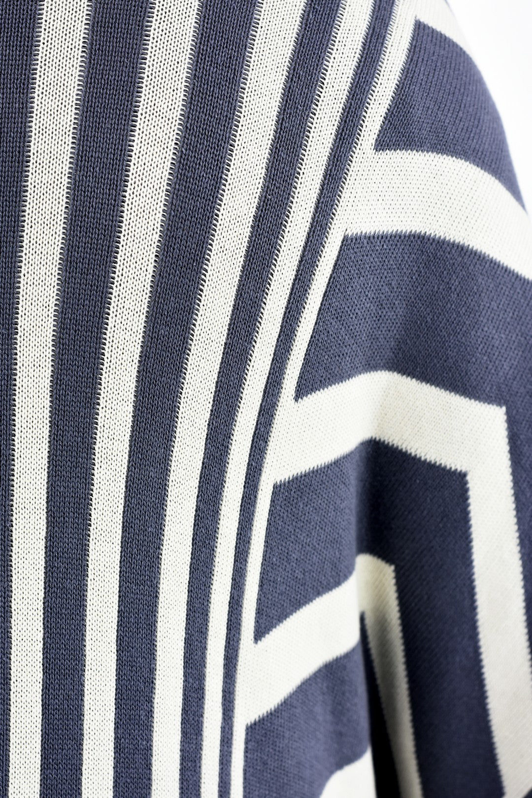 Mens Knitwear Zebra Poncho in Slate Grey and Cream ZG5422