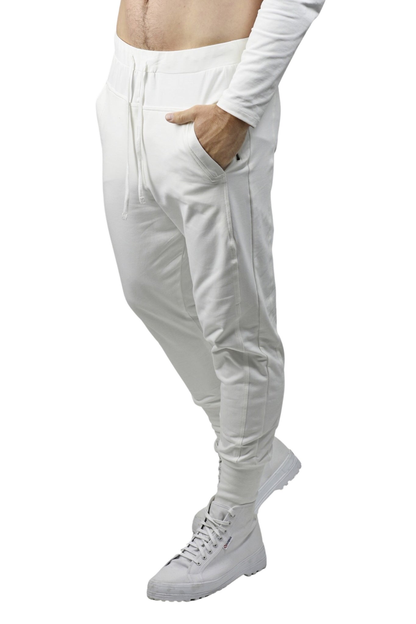 Off white cuffed joggers hot sale