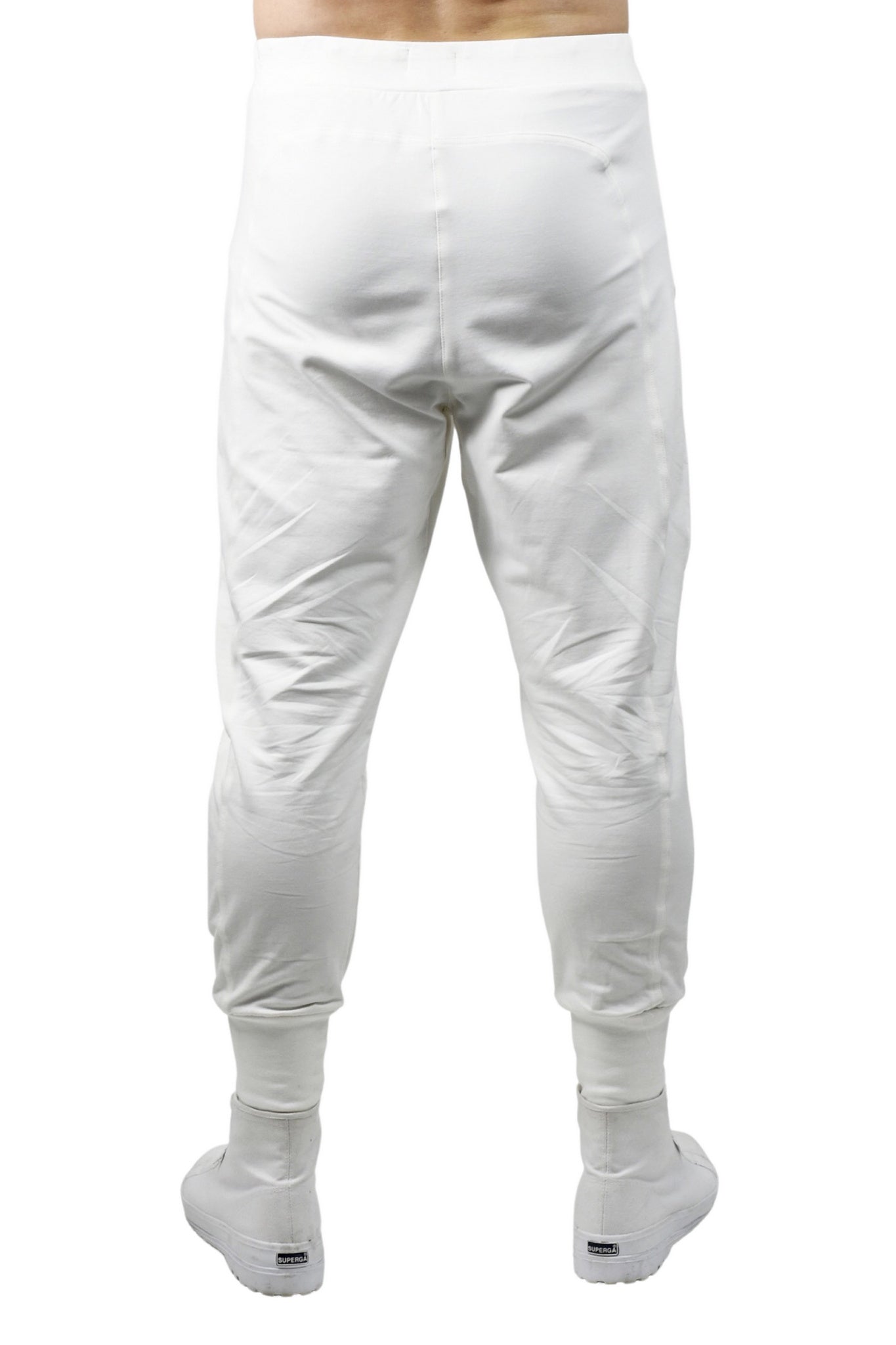 Menswear Off-white Trackpants with Long Cuff and Zip detail ZG5480